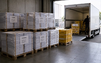 Dépôt en Poste de palettes de mailing routées prêtes à expédier