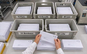 Tri postal des envois mailing par zone géographique et code département